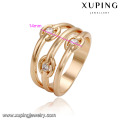 14694 Fashion jewelry zircon ring designs wholesale girls' 18k gold finger ring